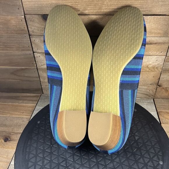 SAS Brenda Pumps Blue Striped Fabric Comfort Shoes Slip On Dress Women Size 8.5M - Picture 9 of 10